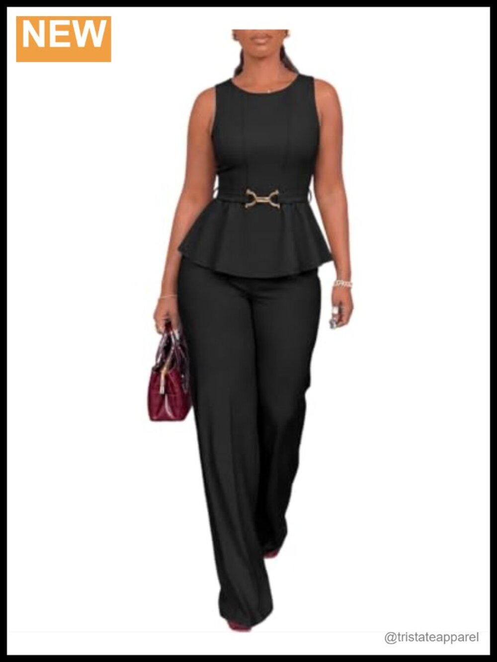 Women's 2 Piece Vest & Wide Leg Pants Set High Waisted Business Casual Suit